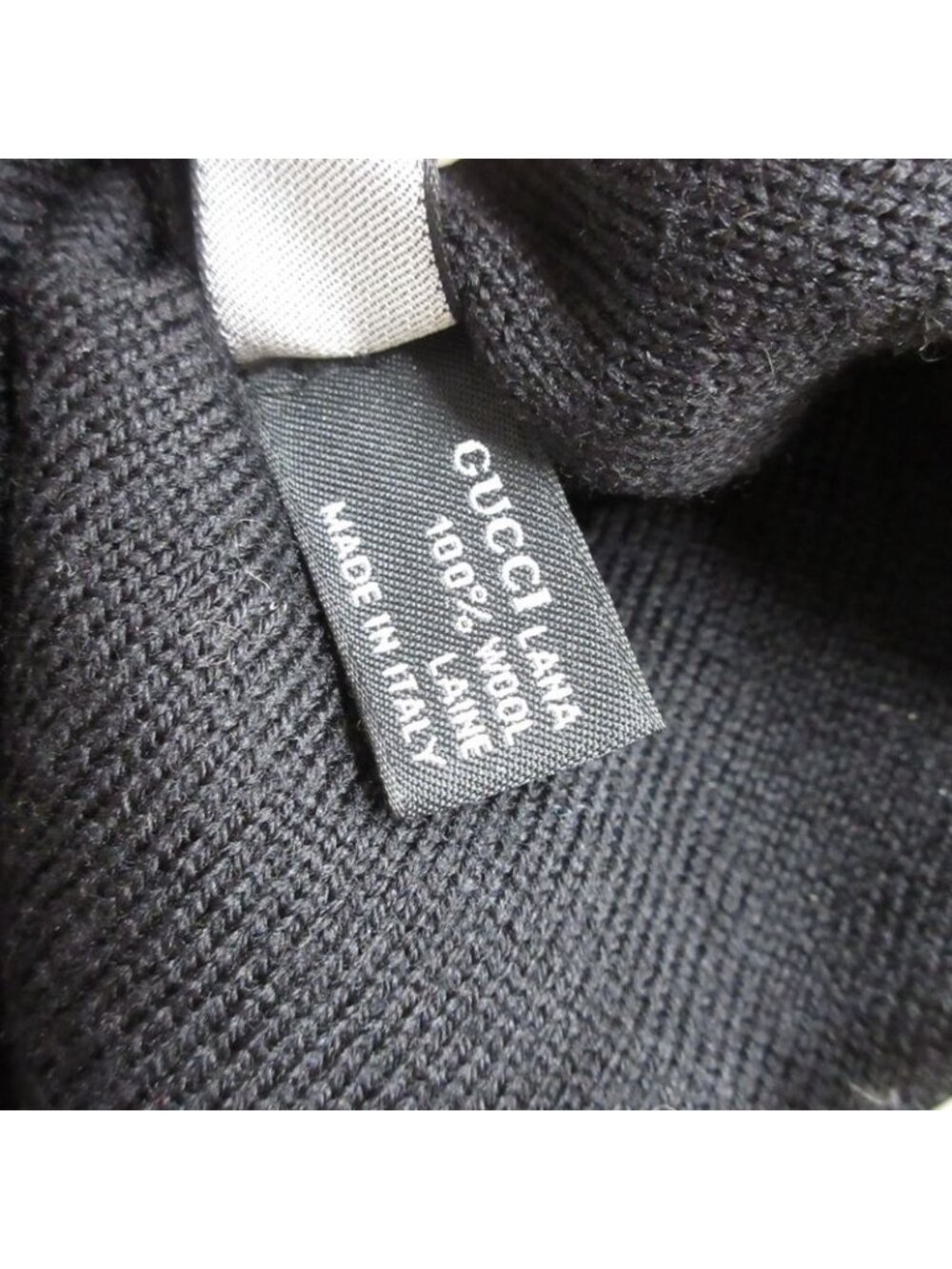 Gucci Stripe Wool Muffler Reversible Black Blue Scarf - Picture 7 of 7